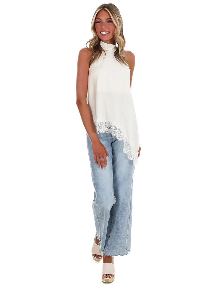 Satin Soirée Lace Top