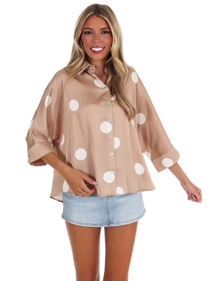 Look My Way Polka Dot Top