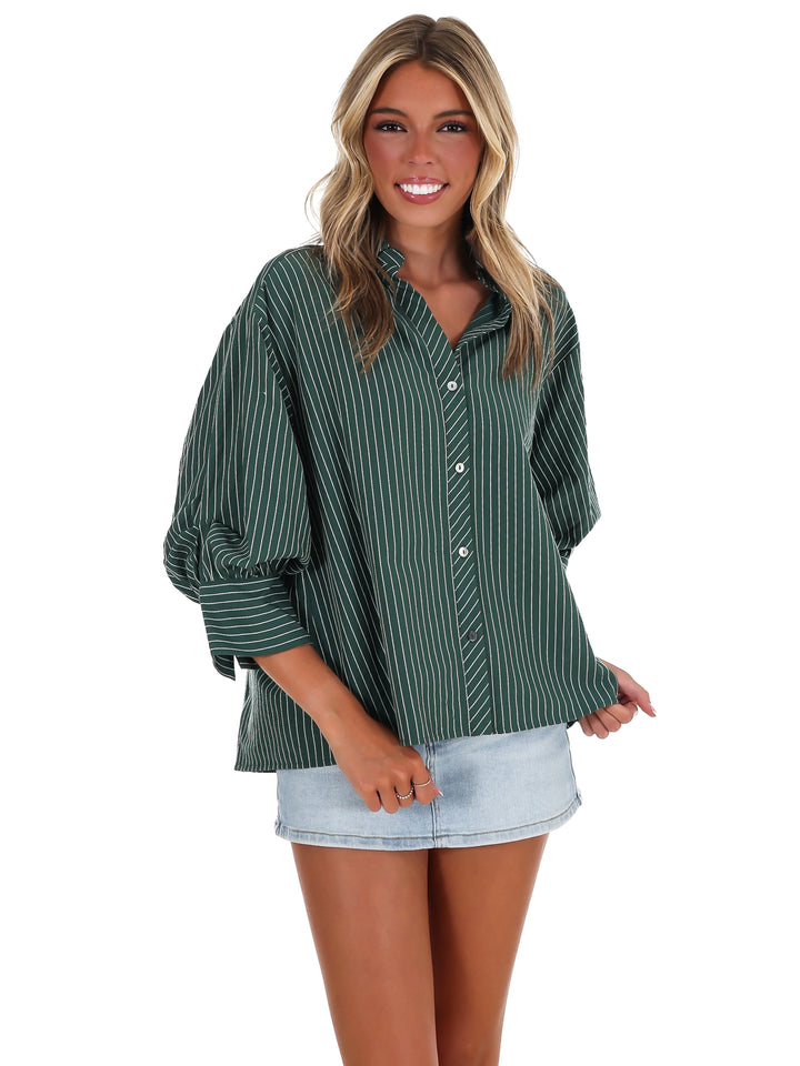 Fresh Outlook Stripe Button Up Top