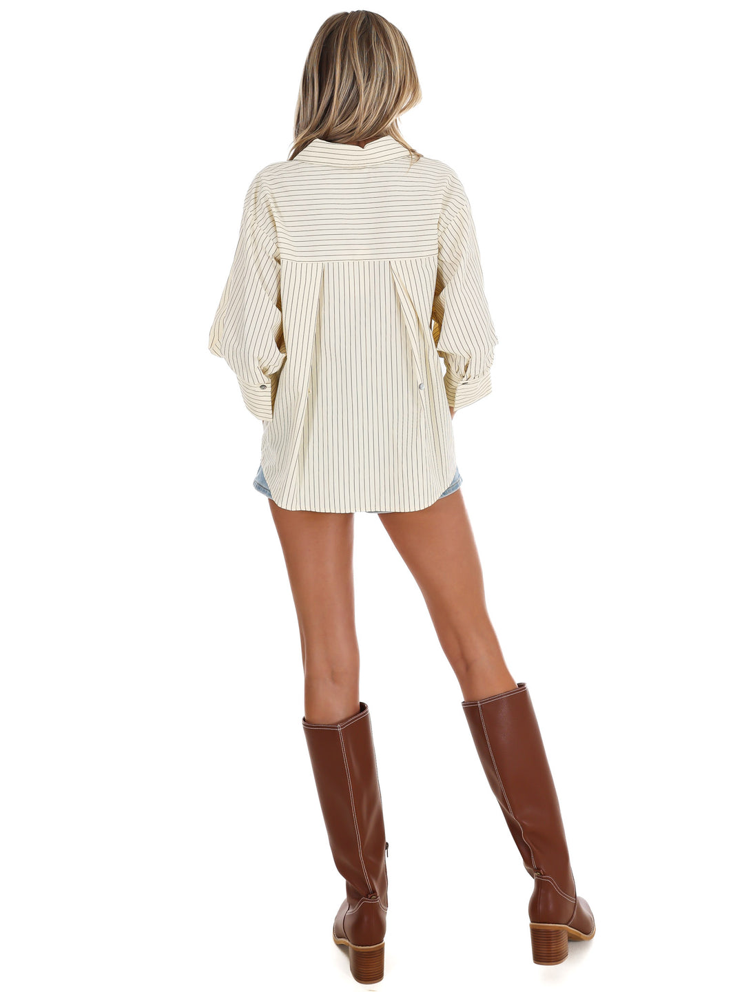 Fresh Outlook Stripe Button Up Top