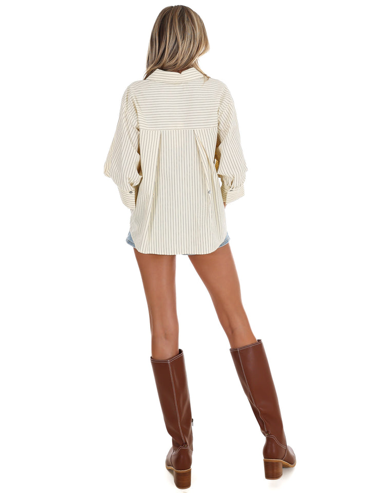 Fresh Outlook Stripe Button Up Top