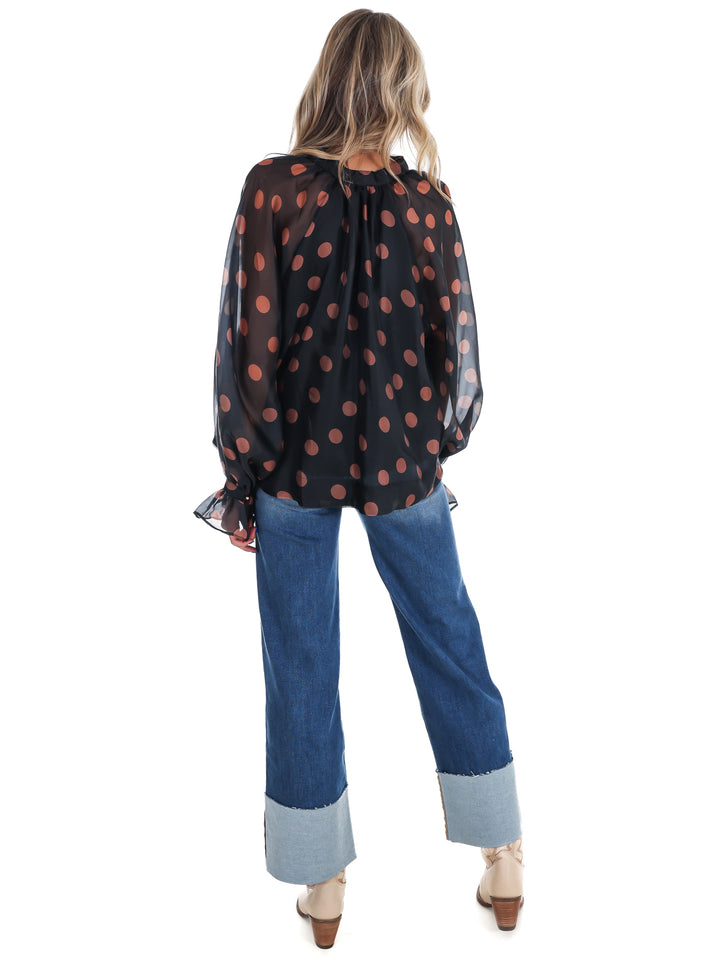 Dot Darling V-Neck Top
