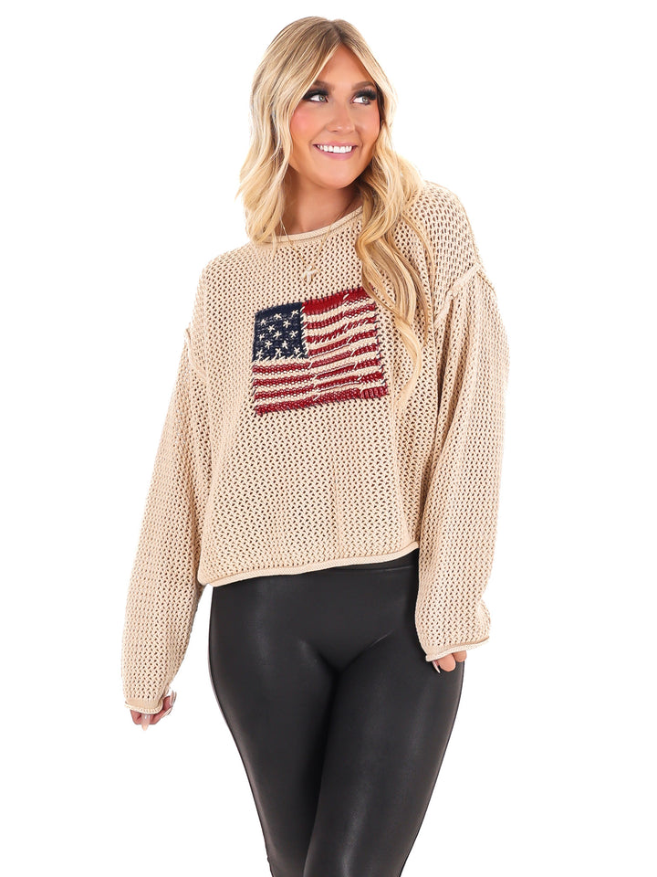 Stars & Threads Flag Sweater