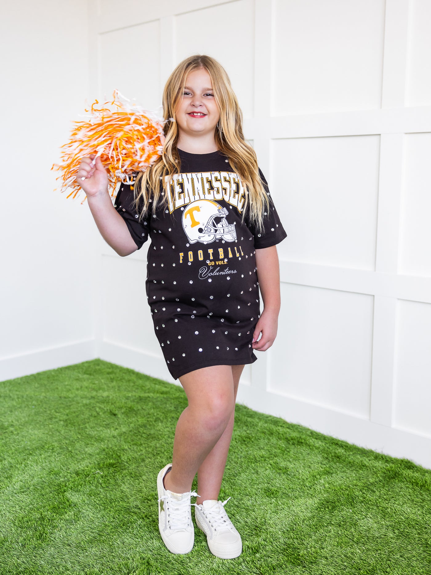 Youth Tennessee Volunteers All Over Rhinestone T-Shirt Dress