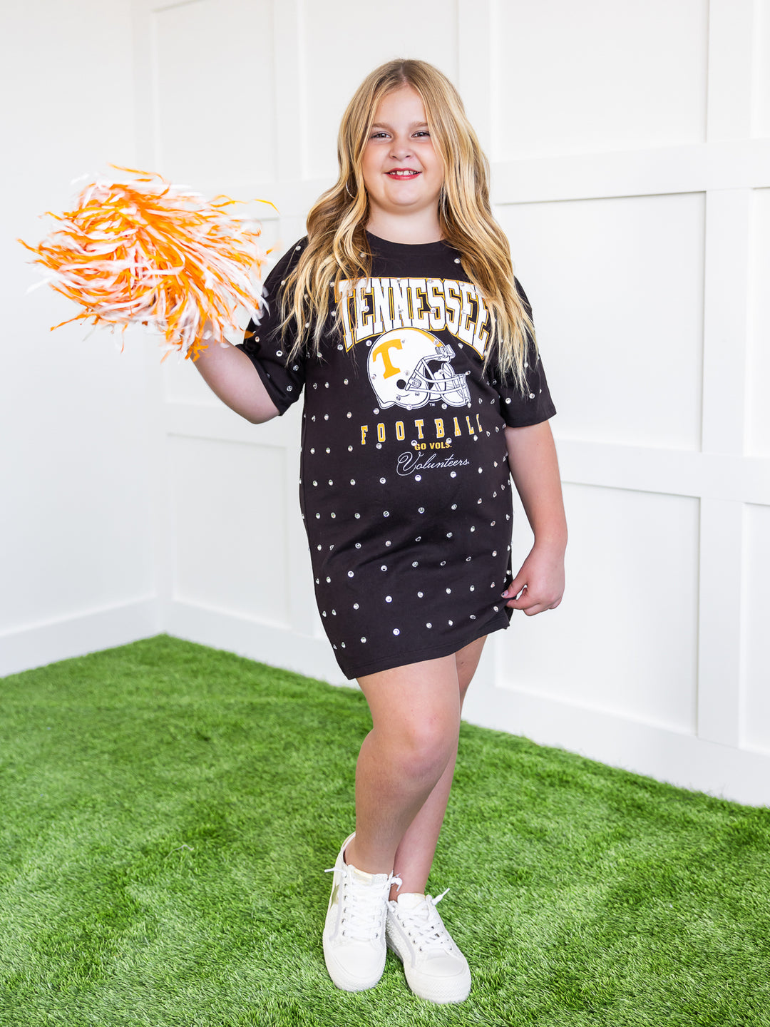 Youth Tennessee Volunteers All Over Rhinestone T-Shirt Dress