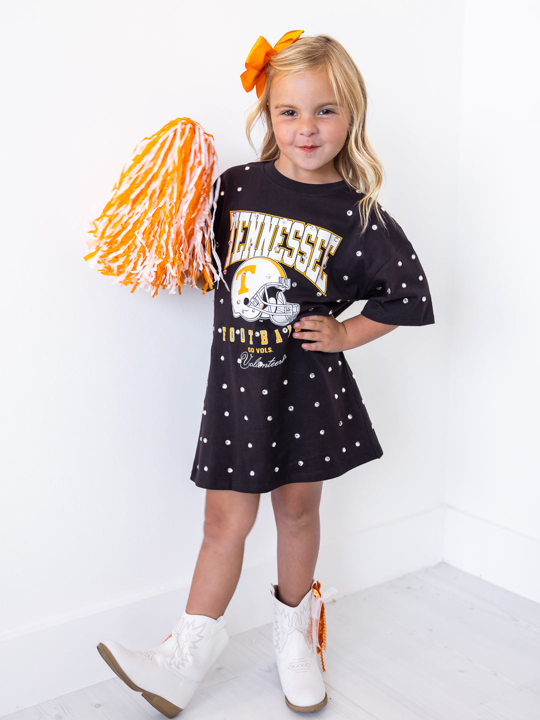 Youth Tennessee Volunteers All Over Rhinestone T-Shirt Dress