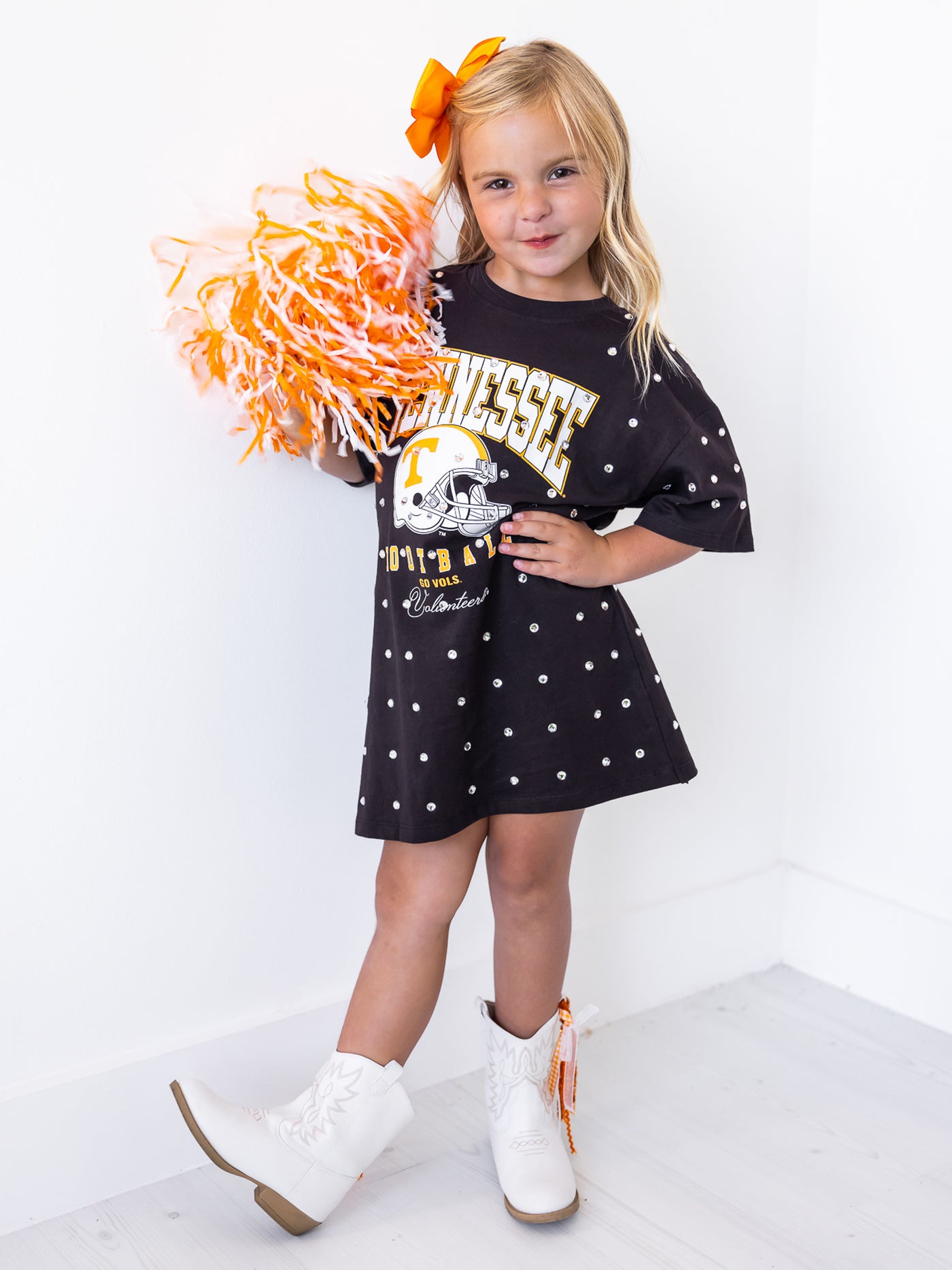 Youth Tennessee Volunteers All Over Rhinestone T-Shirt Dress