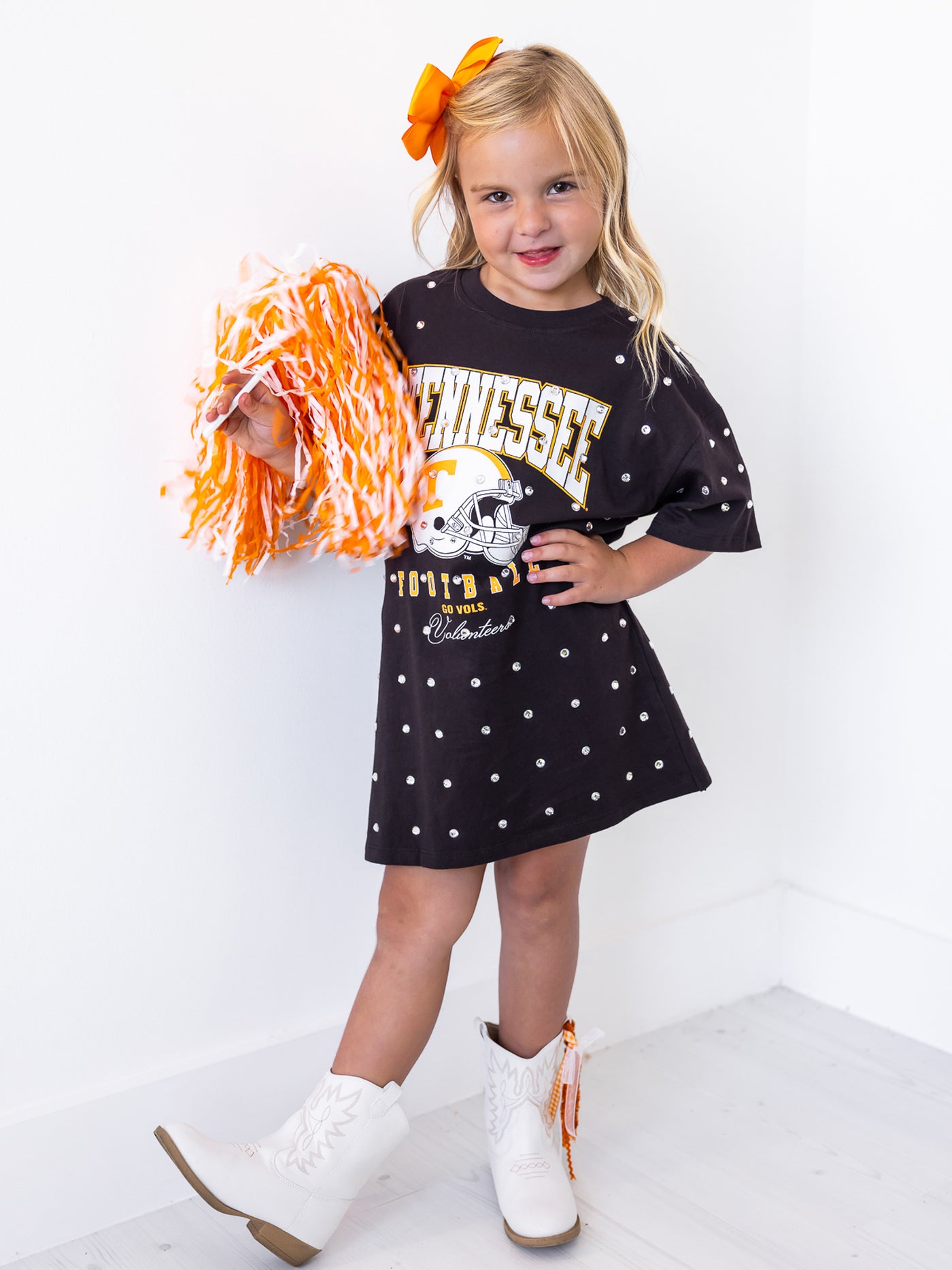 Youth Tennessee Volunteers All Over Rhinestone T-Shirt Dress