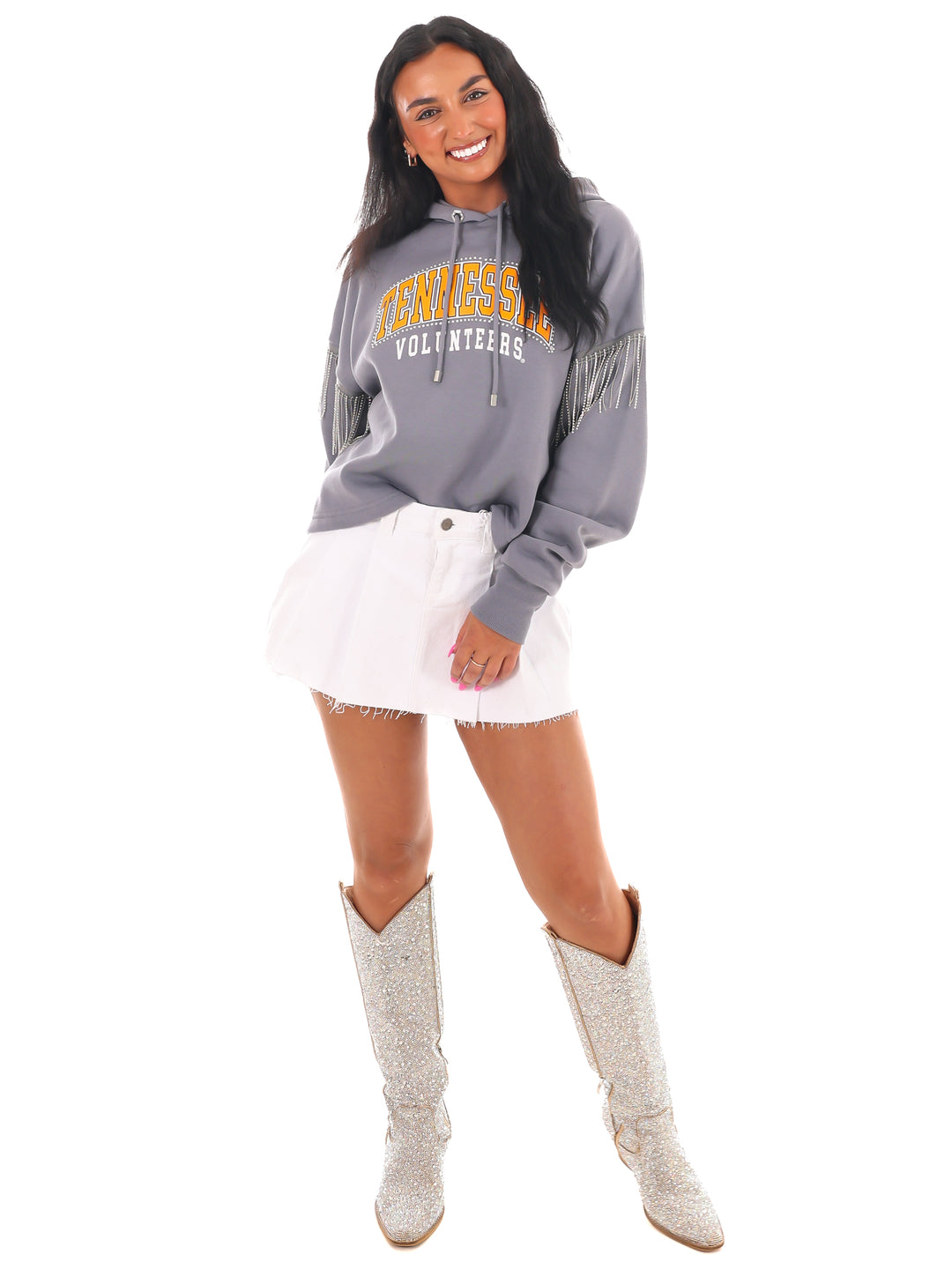 Tennessee Volunteers Rhinestone Fringe Hoodie