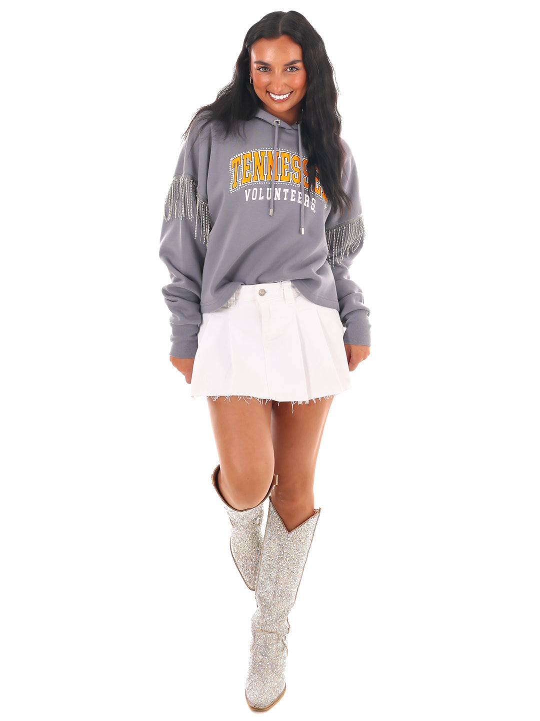 Tennessee Volunteers Rhinestone Fringe Hoodie