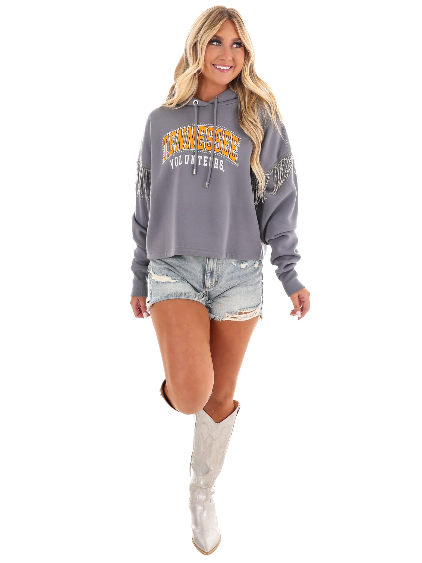 Tennessee Volunteers Rhinestone Fringe Hoodie