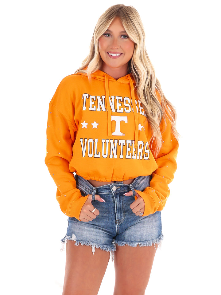 Tennessee Volunteers Rhinestone Sleeve Waistband Hoodie