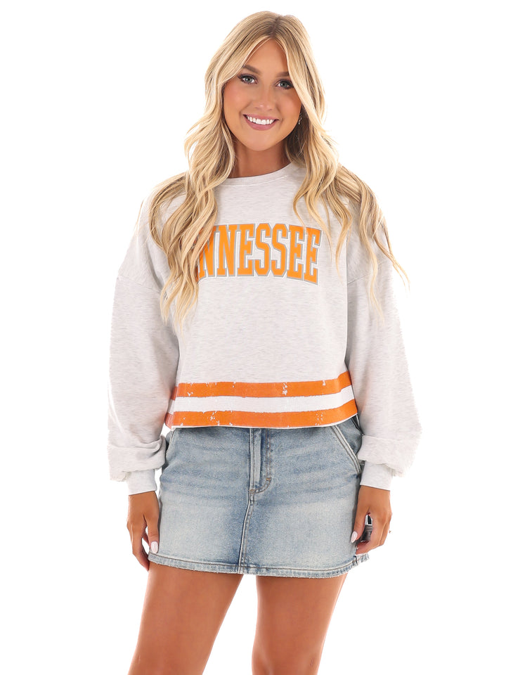 Tennessee Volunteers Pass the Shine Sequin Crop Sweatshirt