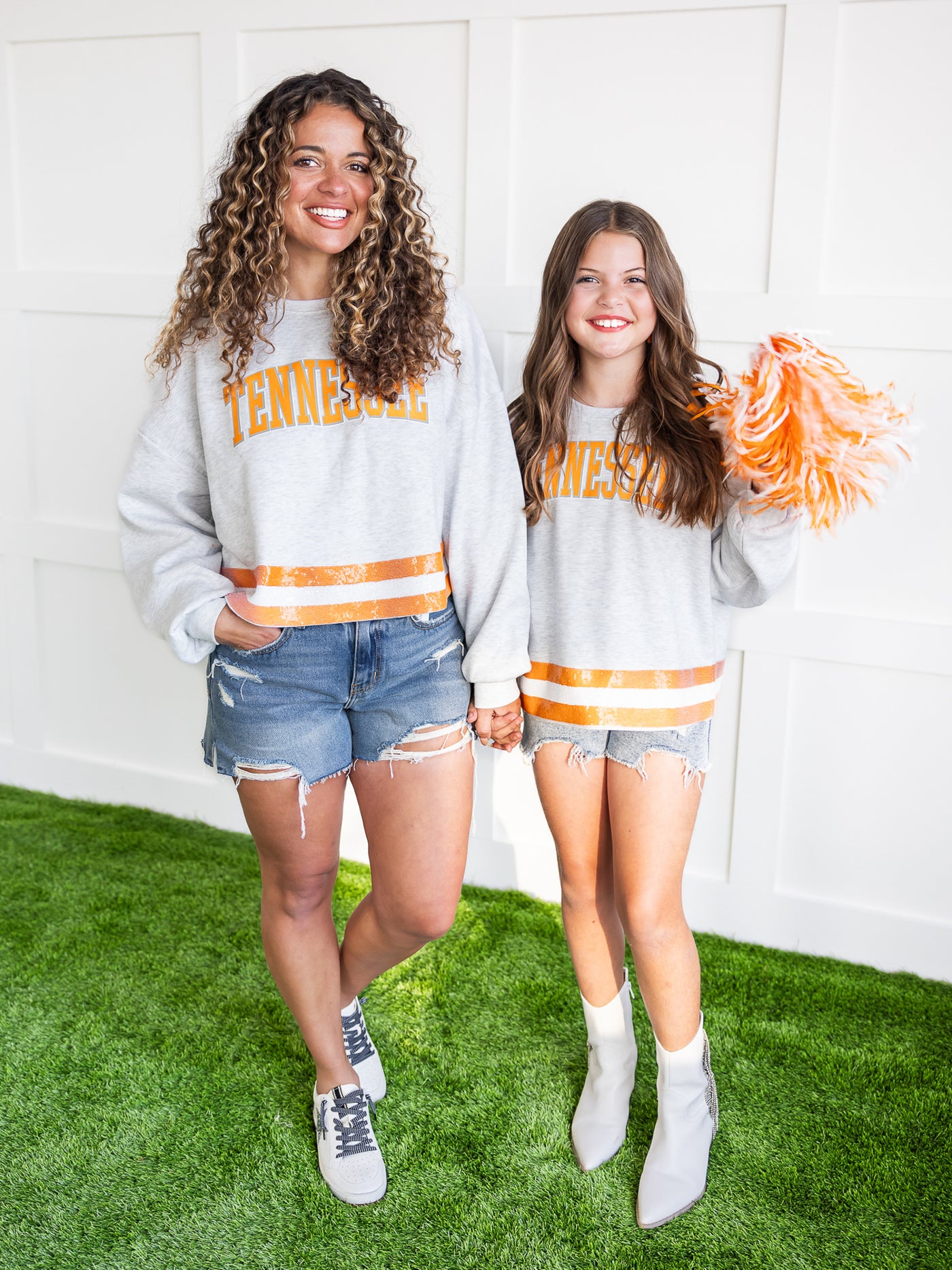 Tennessee Volunteers Pass the Shine Sequin Crop Sweatshirt