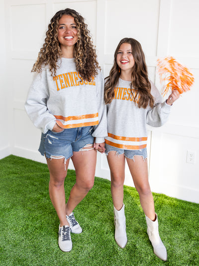 Tennessee Volunteers Pass the Shine Sequin Crop Sweatshirt