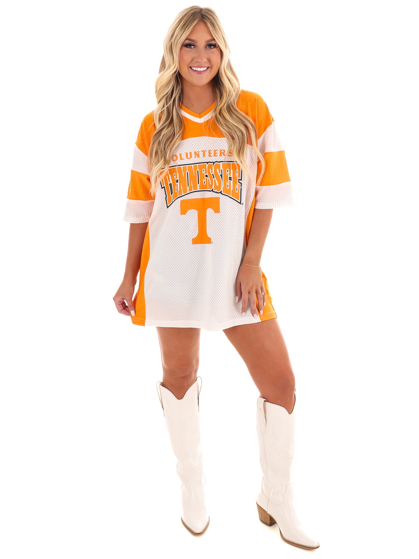 Rhinestone Overlay V-Neck Football Jersey