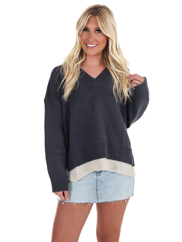 Chai Latte V-Neck Sweater