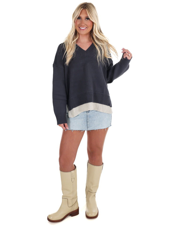Chai Latte V-Neck Sweater