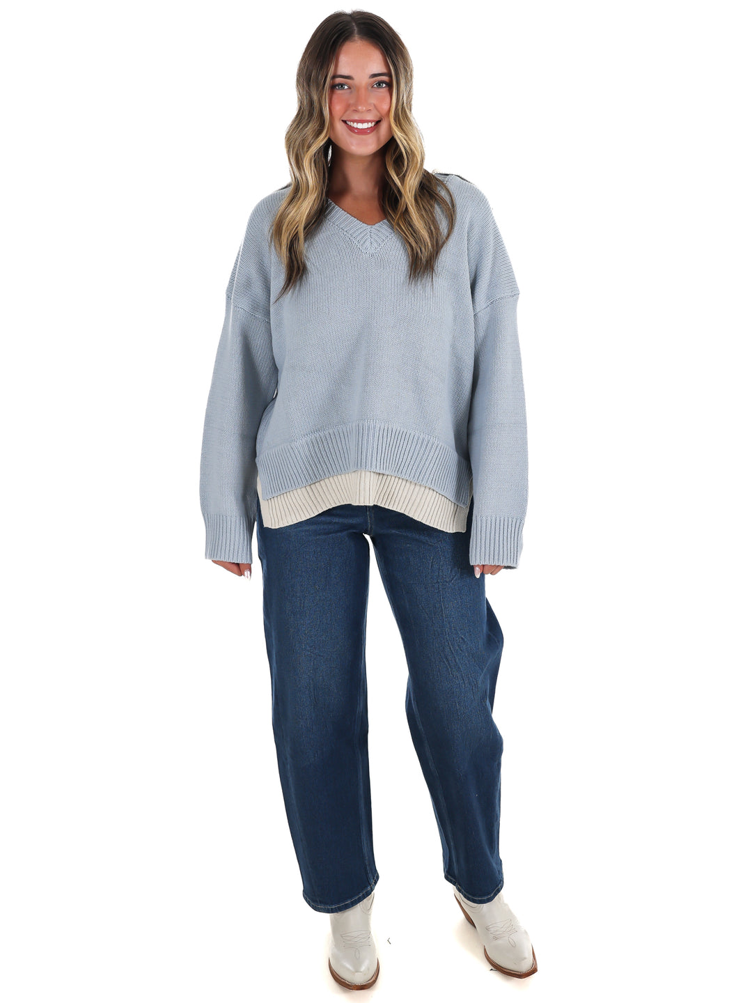 Chai Latte V-Neck Sweater