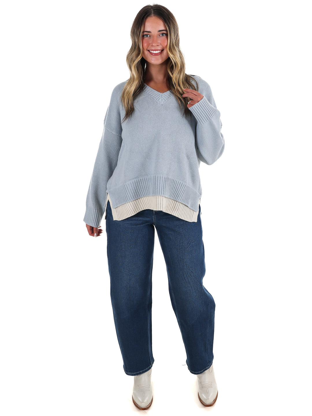 Chai Latte V-Neck Sweater