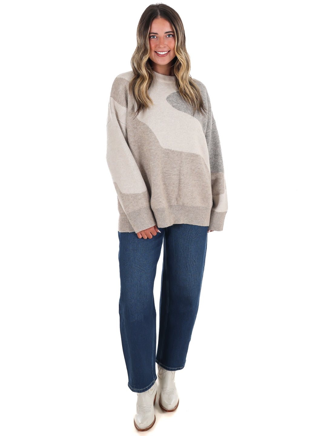 Fireside Glow Abstract Sweater