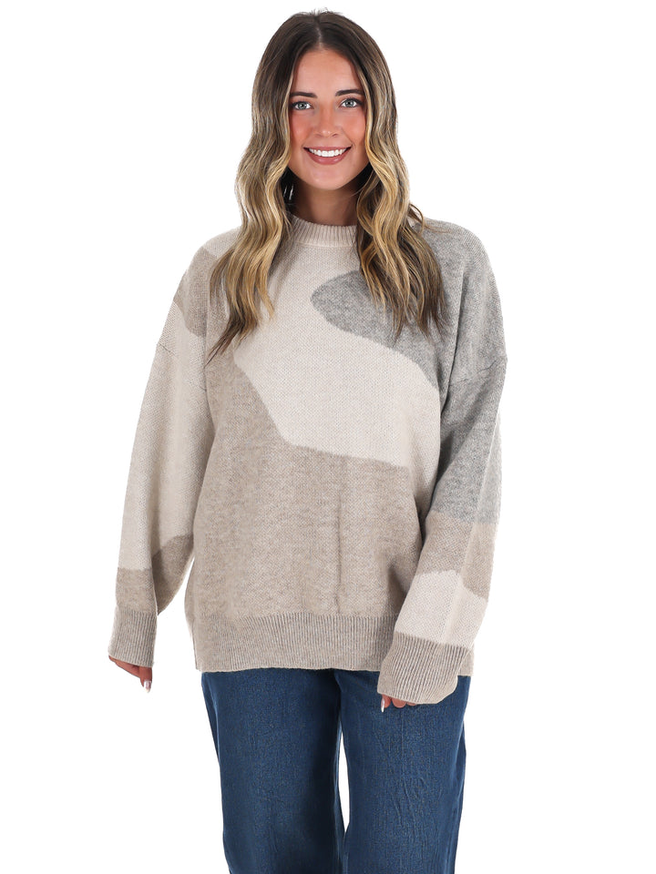 Fireside Glow Abstract Sweater