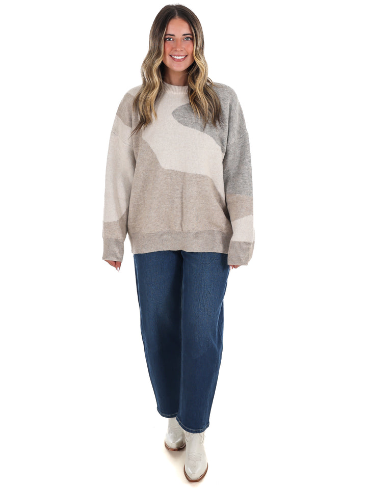 Fireside Glow Abstract Sweater
