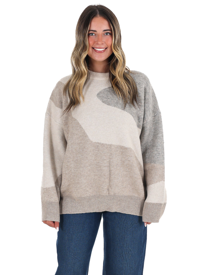 Fireside Glow Abstract Sweater