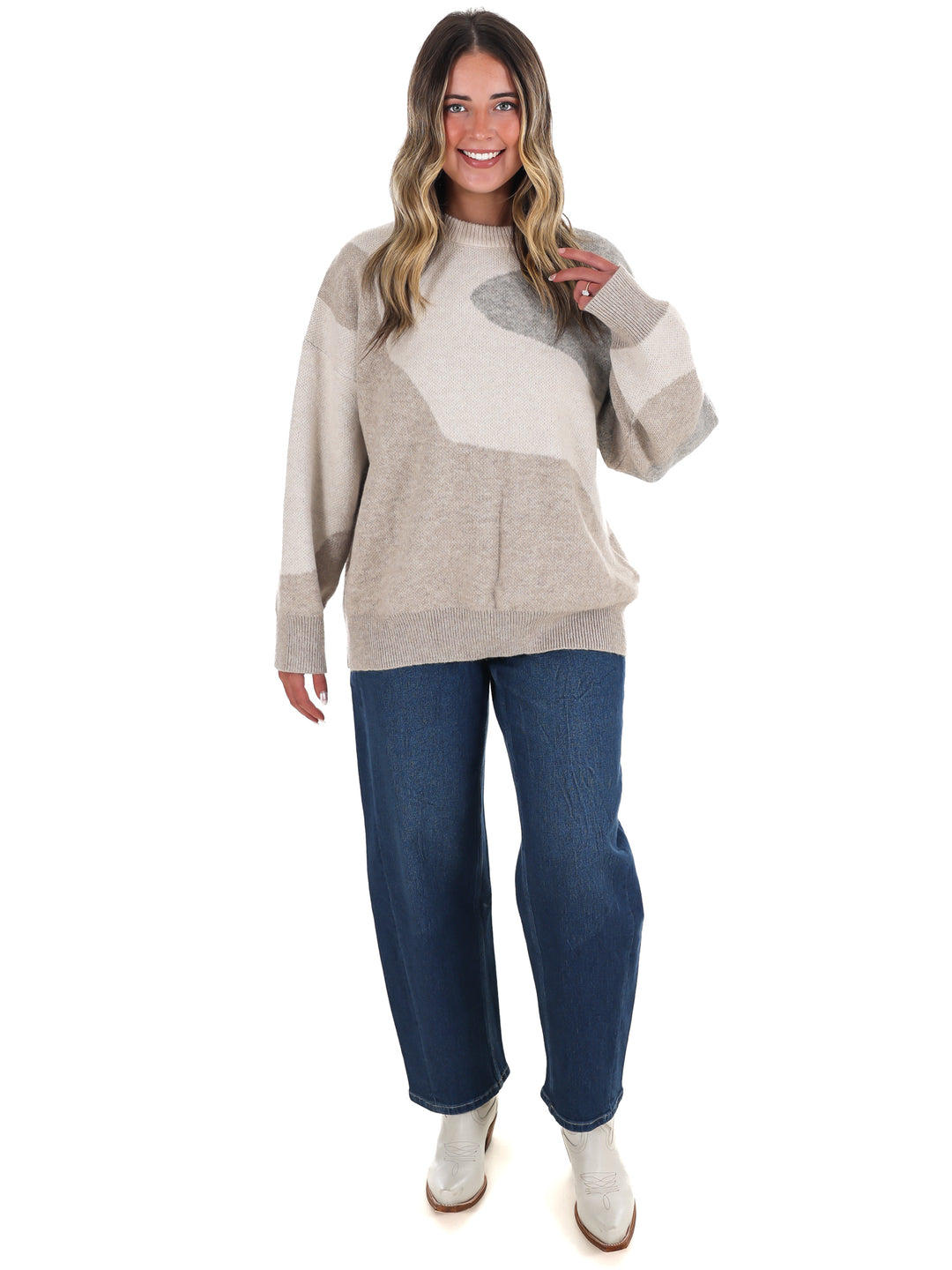 Fireside Glow Abstract Sweater