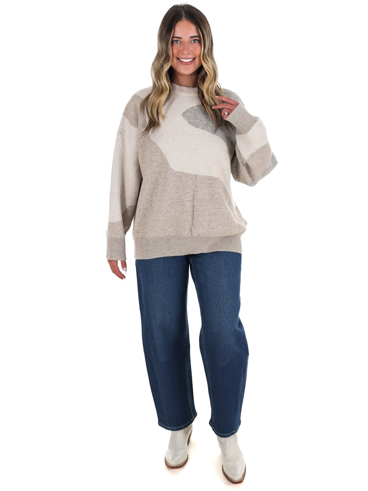 Fireside Glow Abstract Sweater