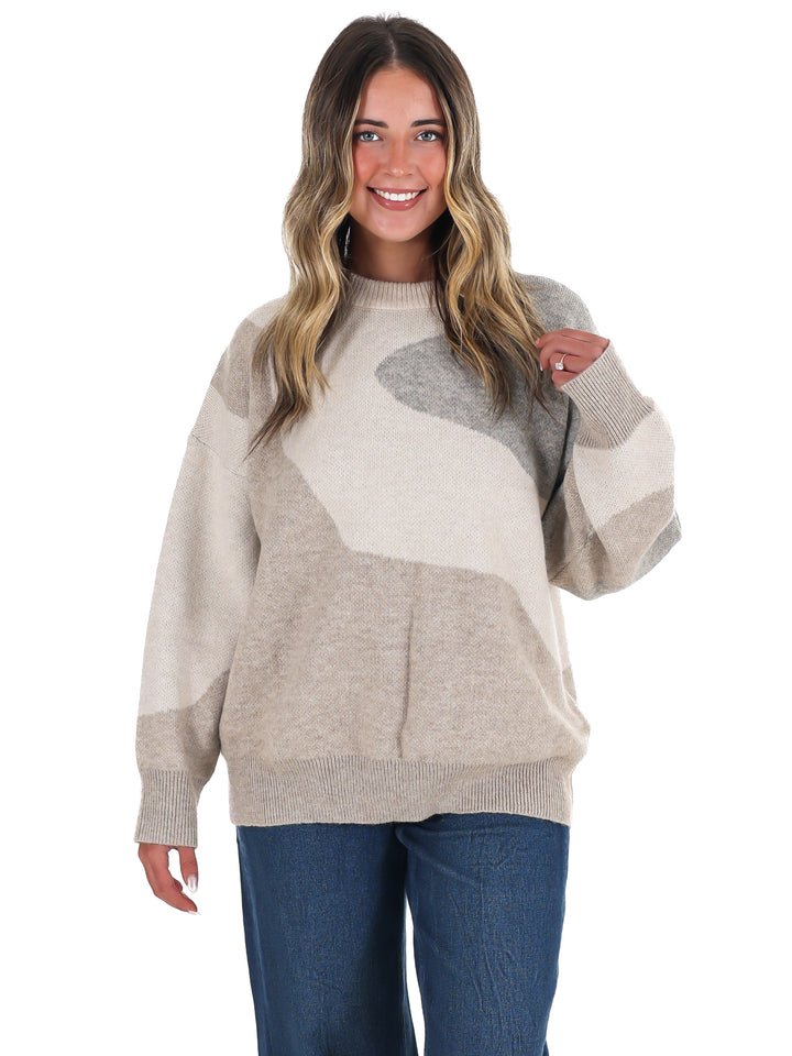 Fireside Glow Abstract Sweater