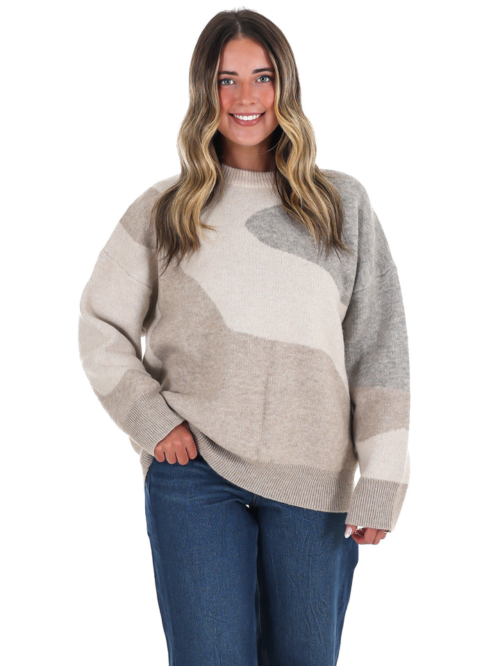 Fireside Glow Abstract Sweater