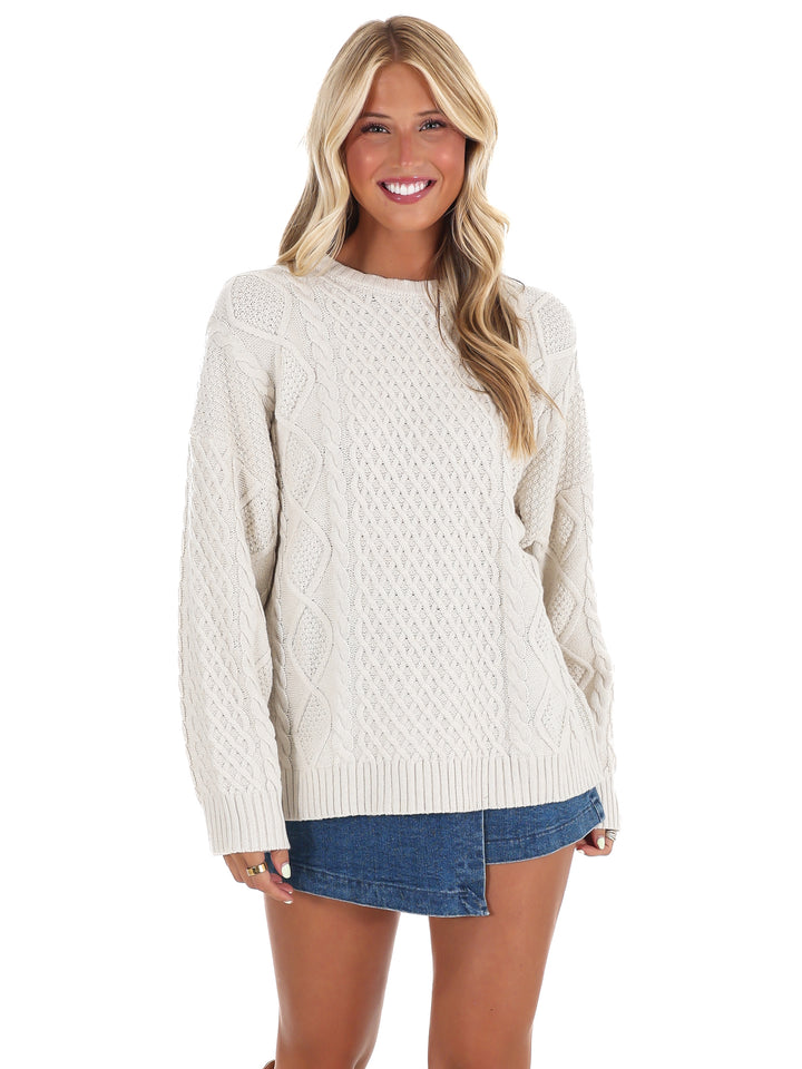 Cozy Serenade Cable Knit Sweater
