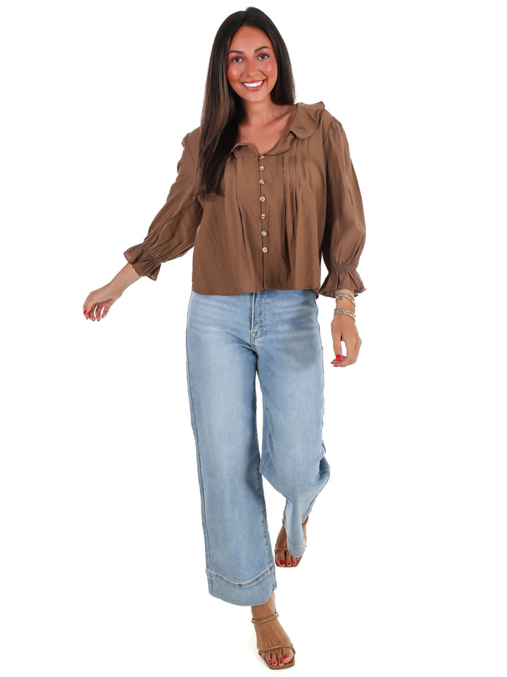 Slow Living Ruffle V-Neck Top