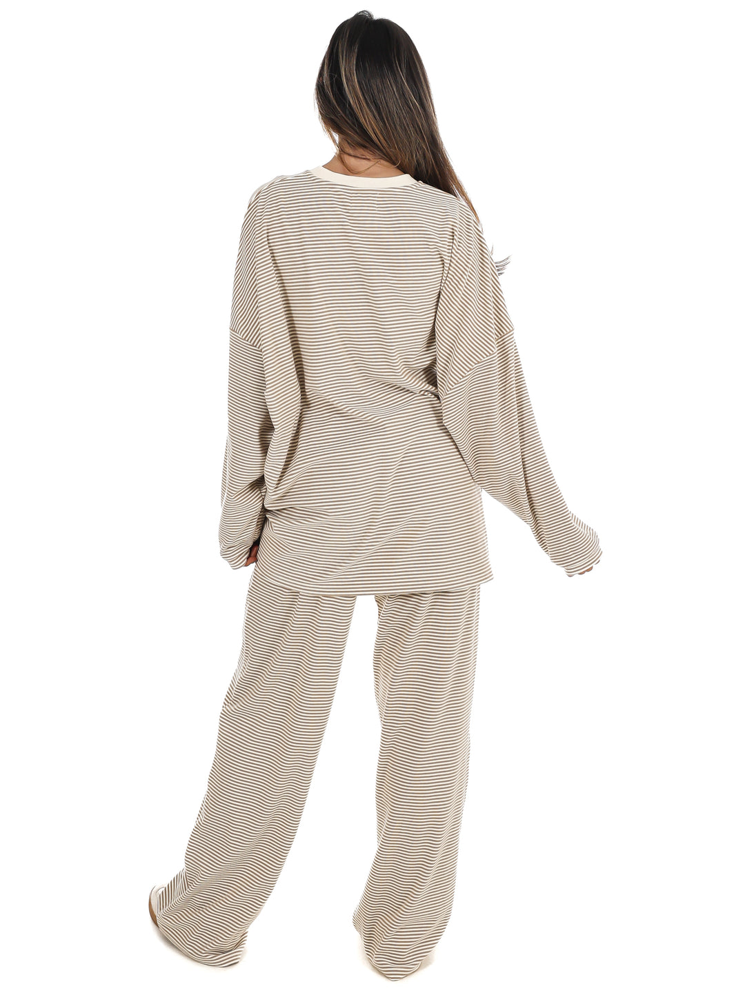 Well Defined Stripe Fleece Oversized Top