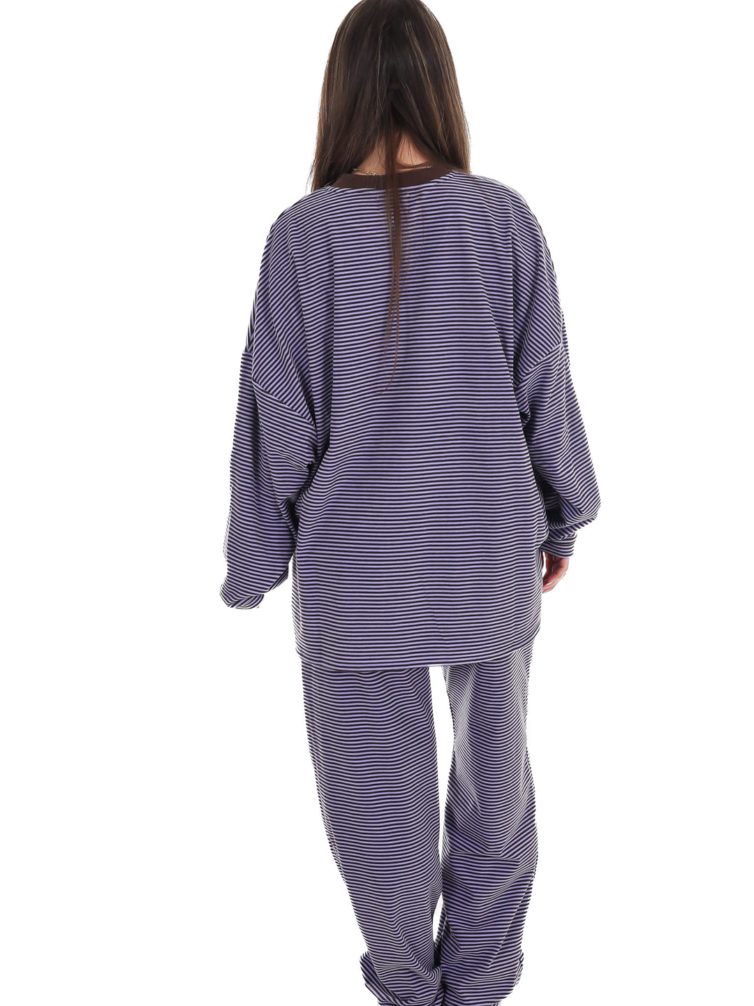 Well Defined Stripe Fleece Oversized Top