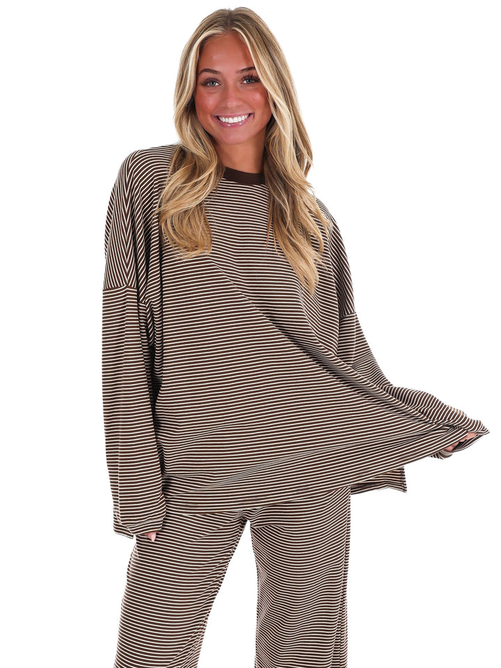 Homebody Stripe Fleece Top