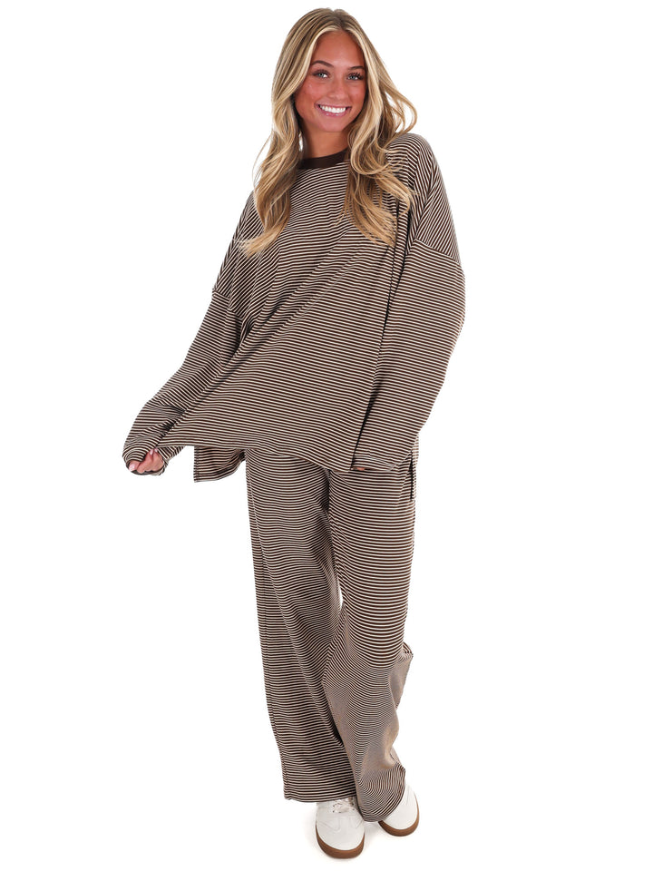 Homebody Stripe Fleece Top