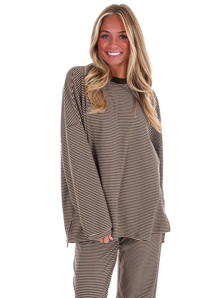 Homebody Stripe Fleece Top