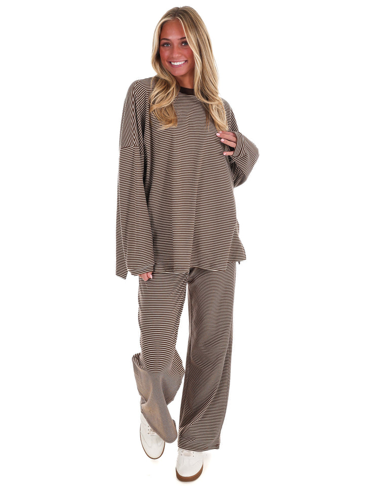 Homebody Stripe Fleece Top