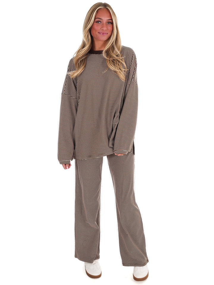 Homebody Stripe Fleece Top