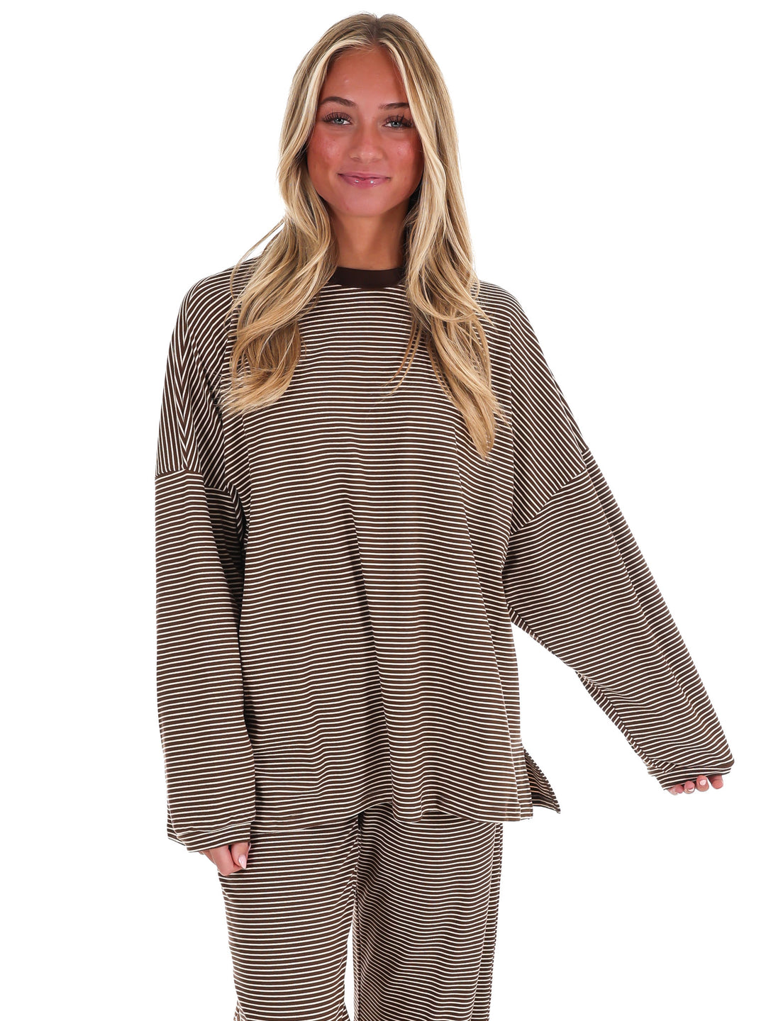Homebody Stripe Fleece Top