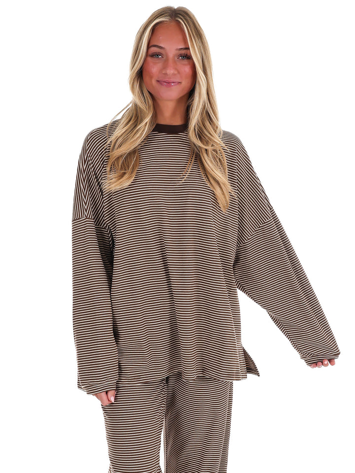 Homebody Stripe Fleece Top
