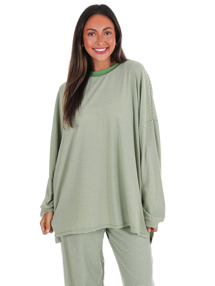 Easy Afternoon Stripe Oversized Top