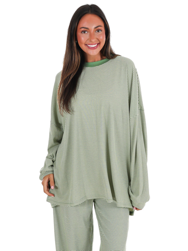 Easy Afternoon Stripe Oversized Top