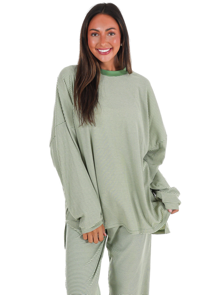 Easy Afternoon Stripe Oversized Top