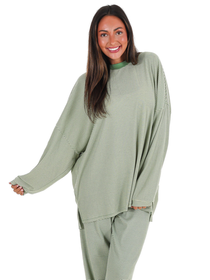 Easy Afternoon Stripe Oversized Top