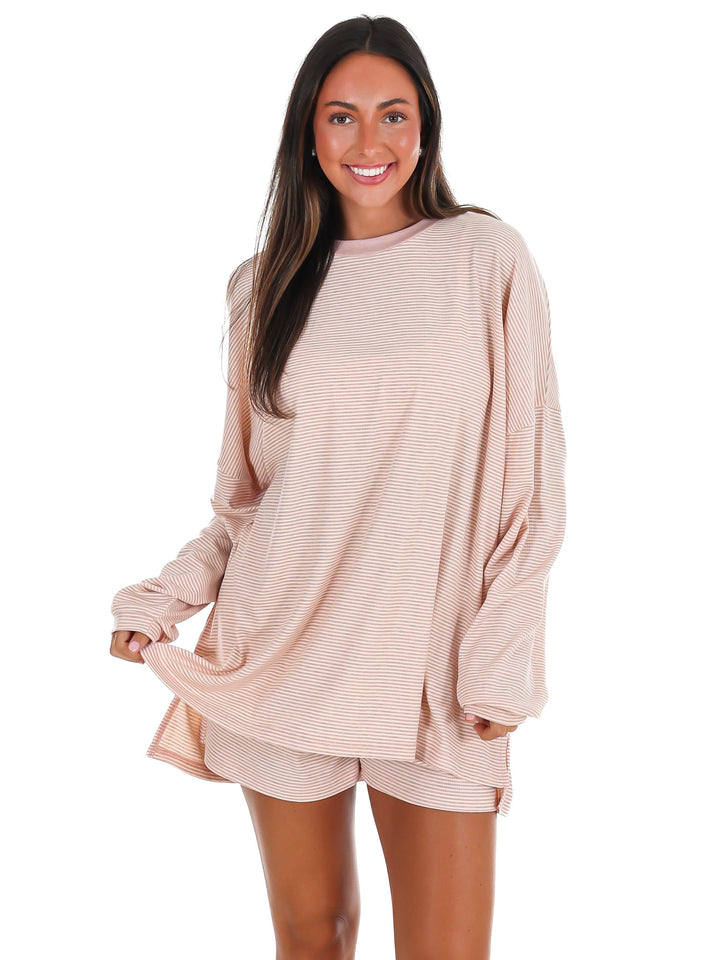 Easy Afternoon Stripe Oversized Top