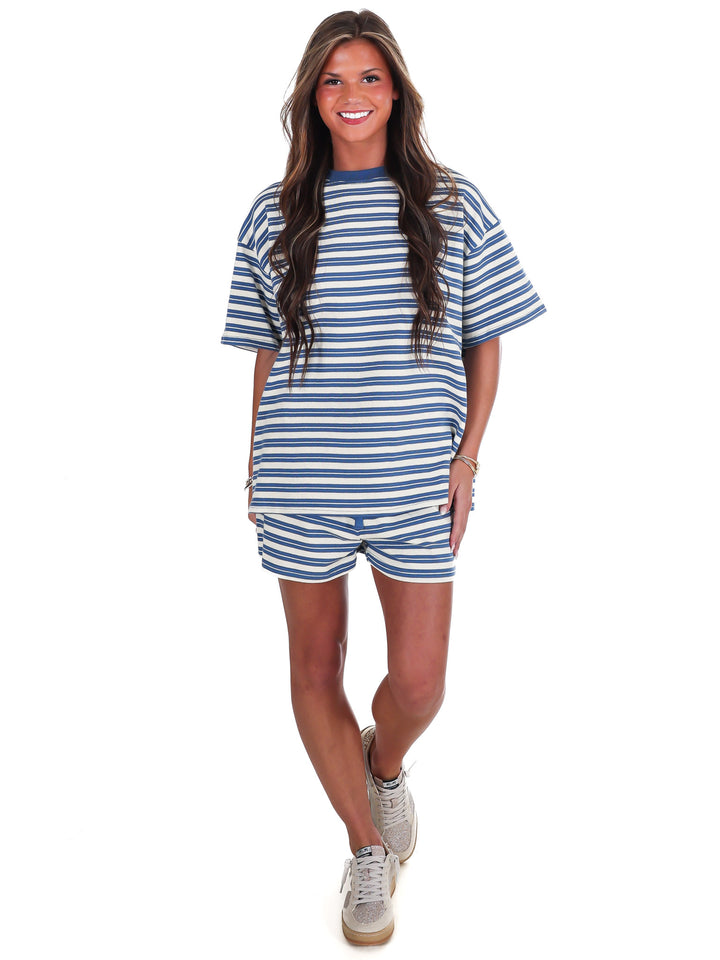 Weekend Escape Stripe Oversized Top