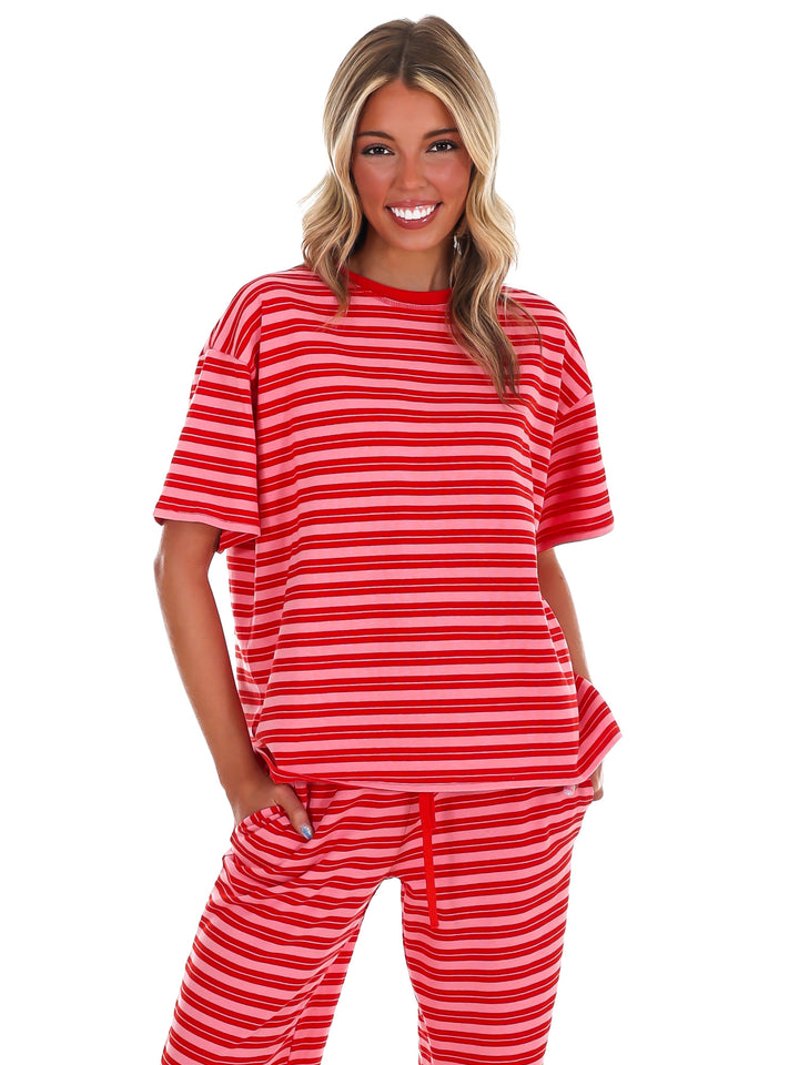 Weekend Escape Stripe Oversized Top